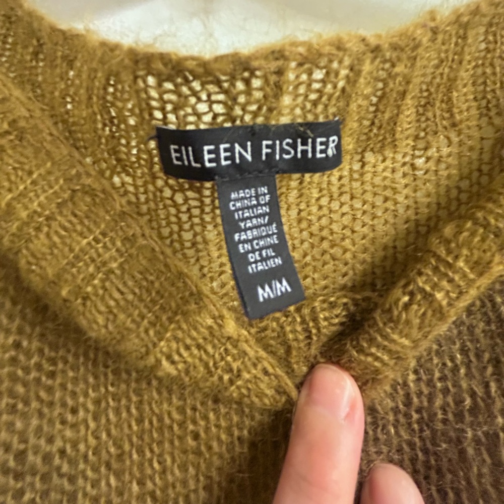 Eileen Fisher Boxy Mohair Blend Drop Shoulder Sweater Women's Size M - Picture 3 of 10